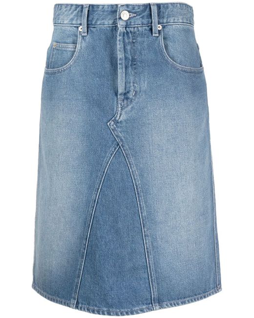 Isabel Marant Etoile washed-denim A-line skirt