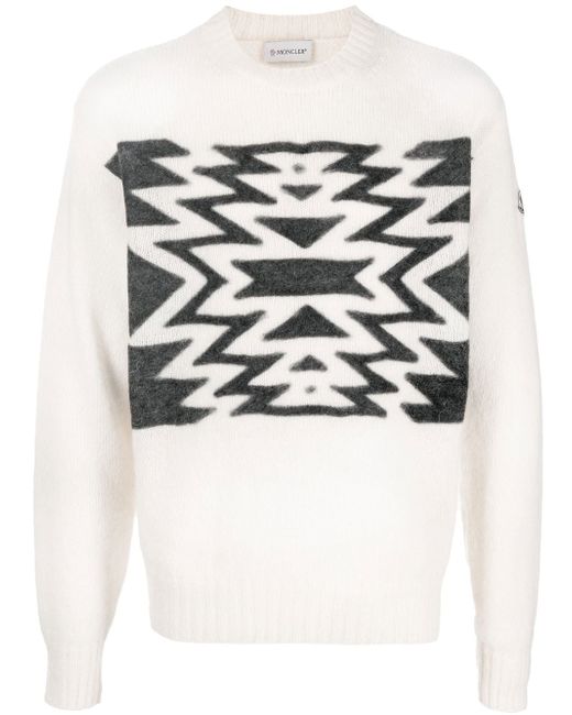 Moncler patterned intarsia-knit jumper