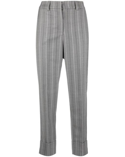 Peserico striped slim-cut trousers