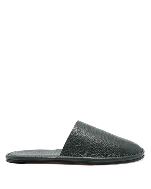 Victoria Beckham embossed-logo leather slippers