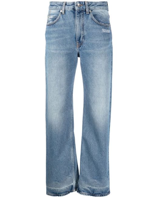 Off-White logo-patch straight-leg jeans