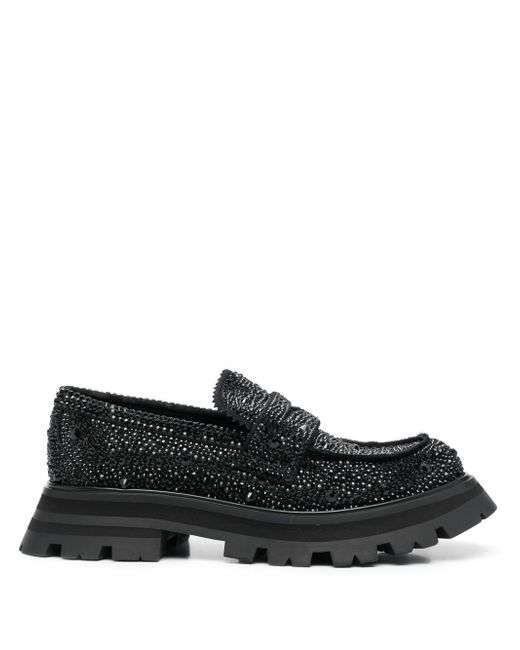 Alexander McQueen crystal-embellished slip-on loafers