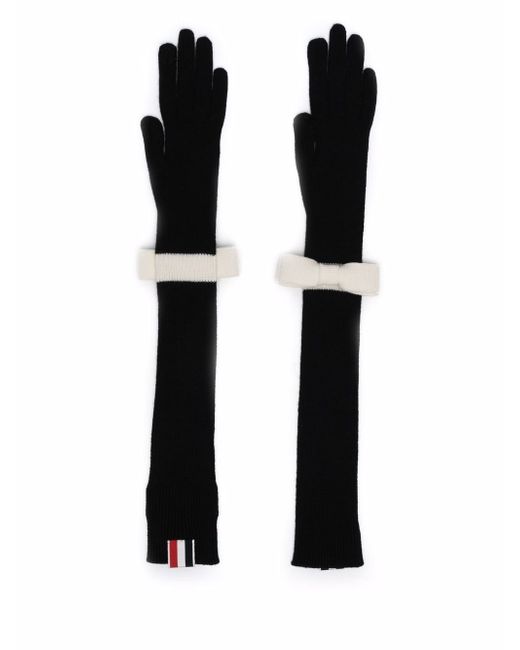 Thom Browne touchscreen bow-embellished opera gloves