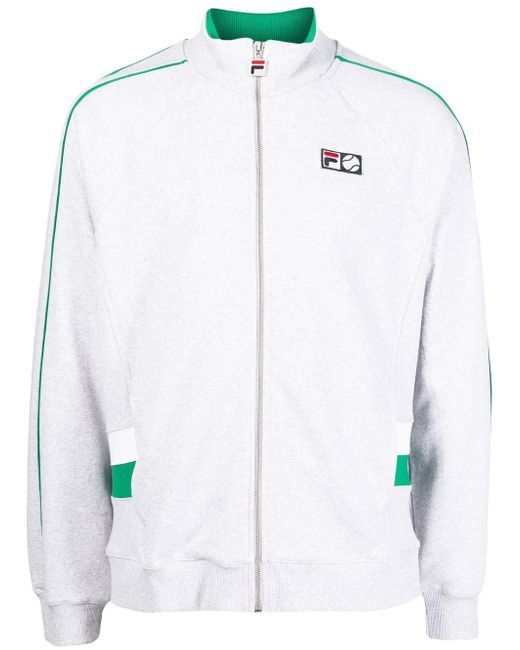 Fila logo-patch cotton zipper sweatshirt