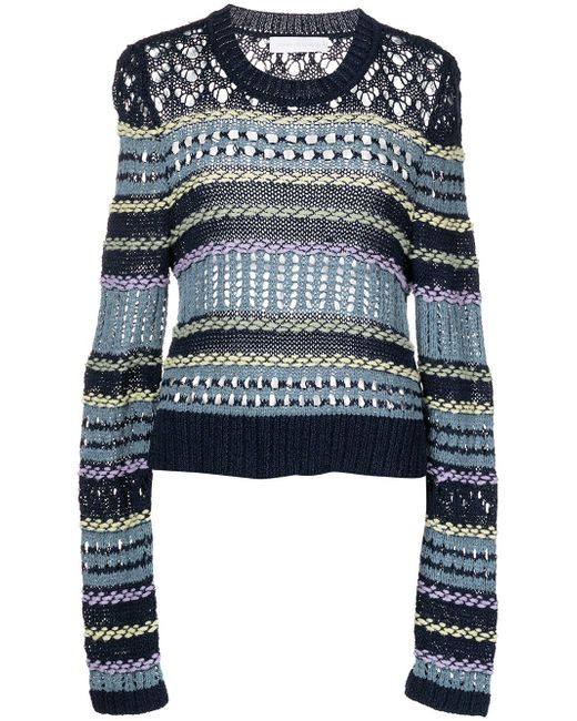 Jonathan Simkhai striped crochet-knit jumper
