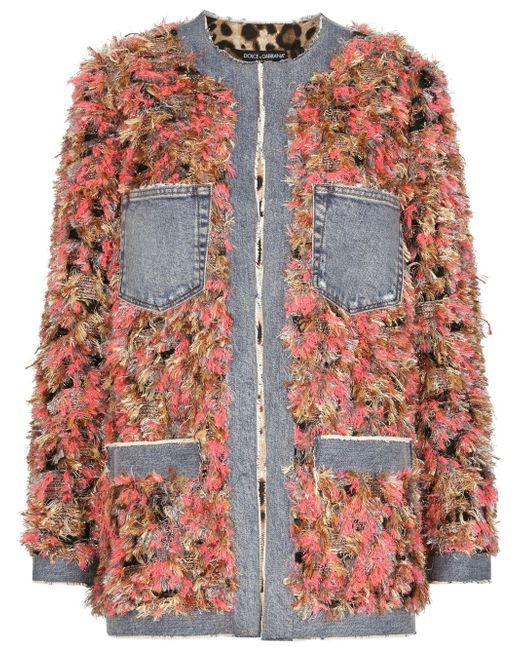 Dolce & Gabbana fur-effect jacquard jacket