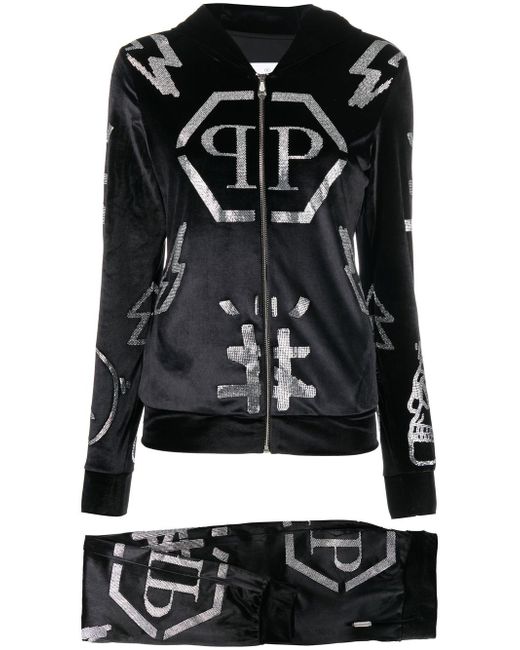 Philipp Plein logo-studded hoodie tracksuit