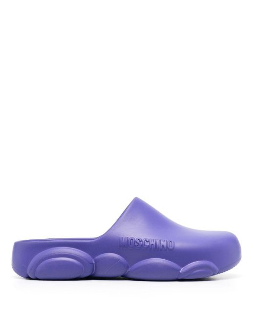Moschino Teddy Bear-sole round-toe slippers