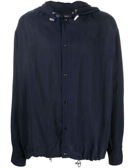 Giorgio Armani drawstring-hem hooded jacket