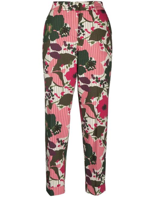 P.A.R.O.S.H. floral-print cropped trousers