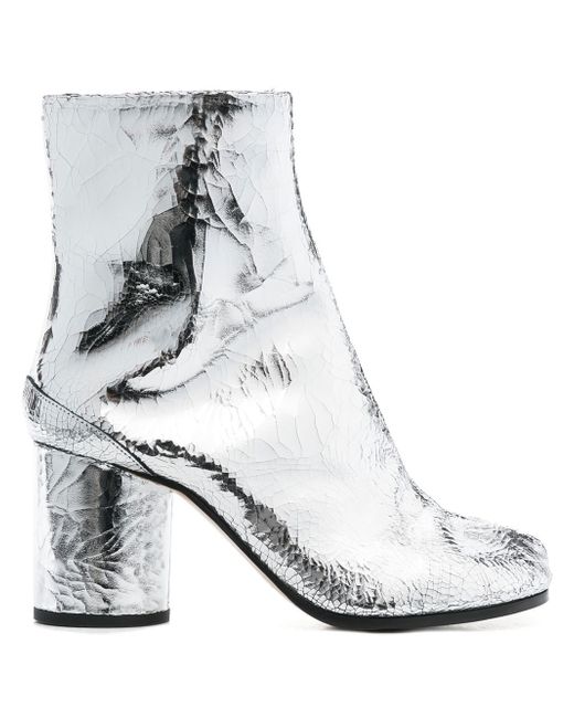 Maison Margiela metallic split-toe leather boots