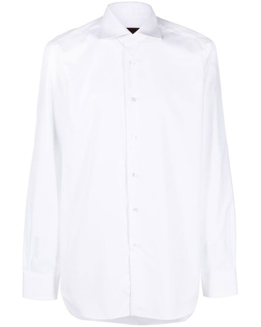 Barba cutaway-collar cotton shirt
