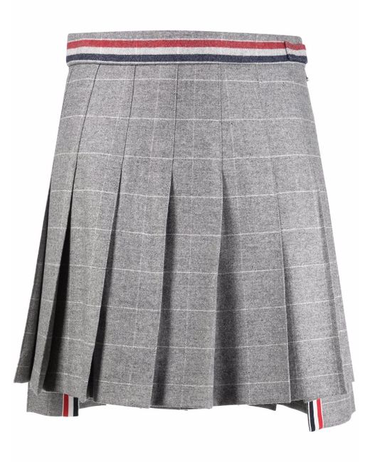 Thom Browne check-pattern high-low skirt