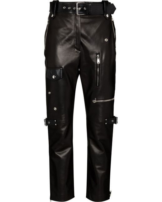 Alexander McQueen polished-finish high-waisted trousers
