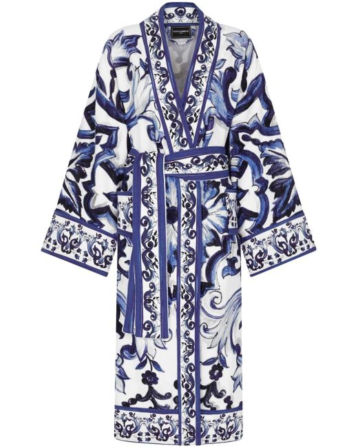 Dolce & Gabbana graphic-print long sleeve bath robe
