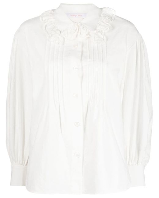 See by Chloé lace-trim button-up shirt
