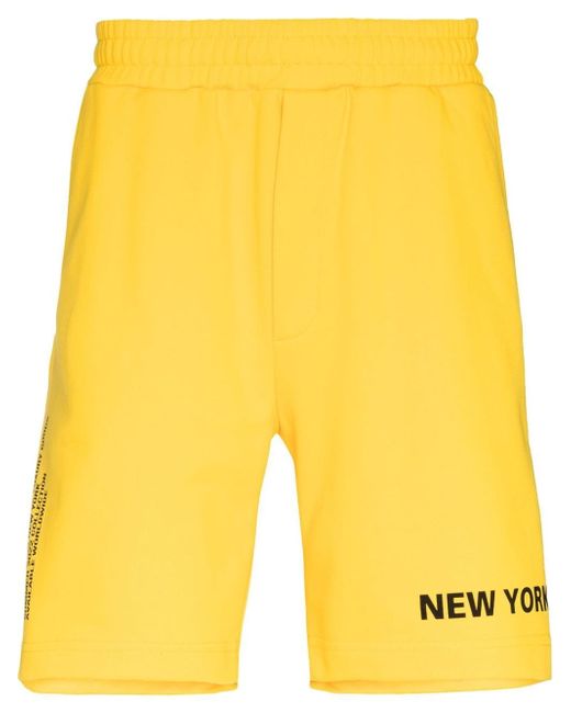 Helmut Lang slogan-print shorts