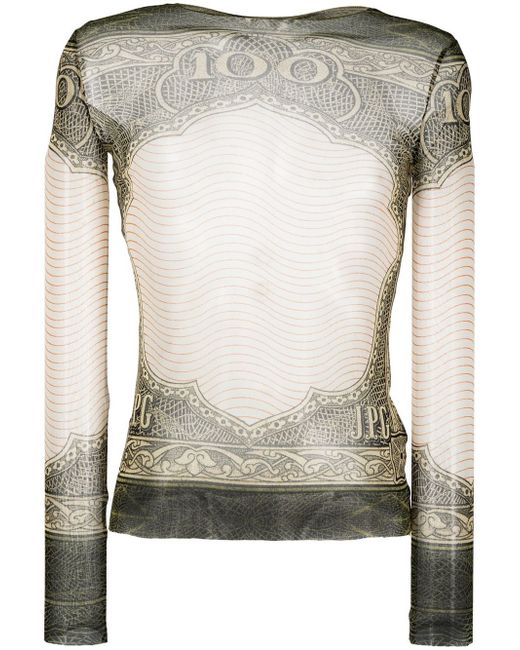 Jean Paul Gaultier graphic-print stretch long-sleeve top