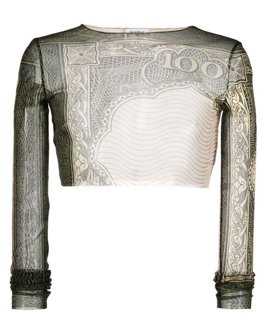 Jean Paul Gaultier graphic-print stretch cropped top