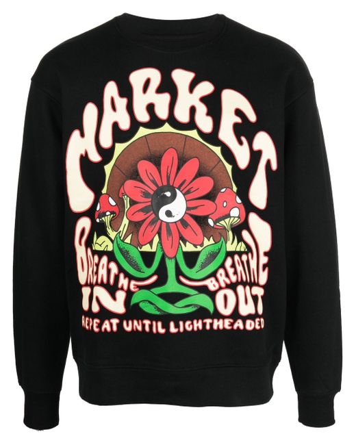 market graphic-print cotton sweatshirt