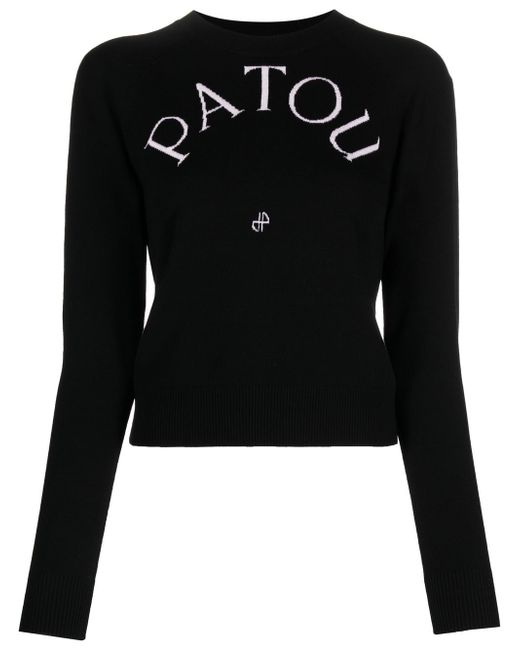 Patou intarsia-knit logo fitted jumper