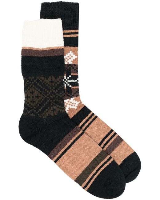 Sacai stripe-print detail socks
