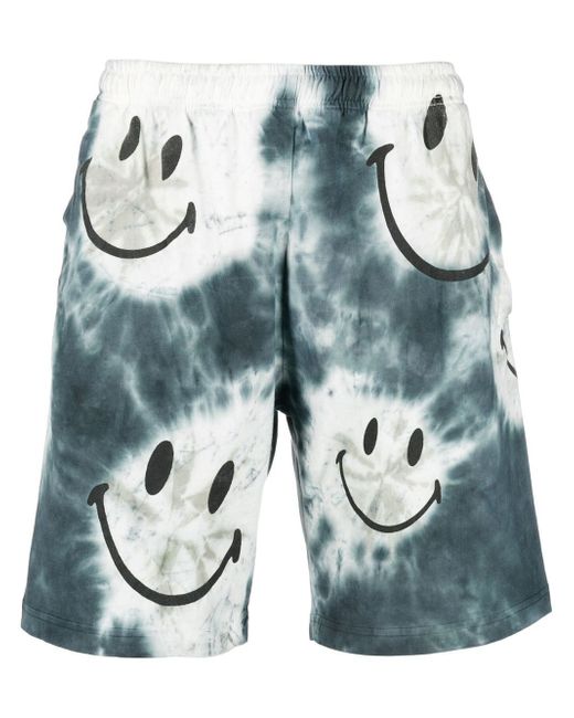 market smiley-print track shorts