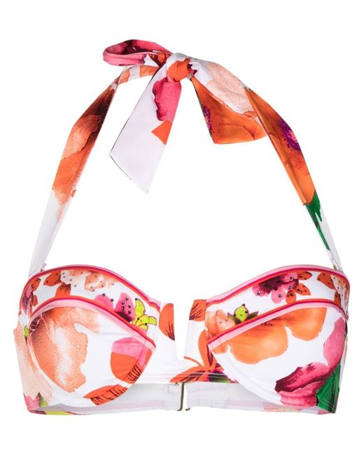 Camilla floral-print bikini top