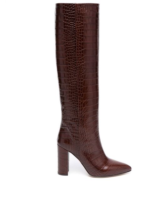 Paris Texas croc-effect knee-high boots