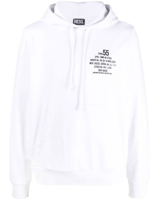 Diesel slogan-print cotton-blend hoodie