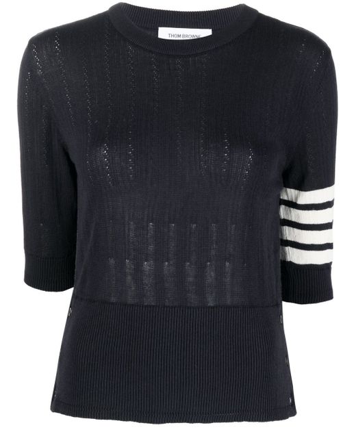 Thom Browne stripe-detail knitted top