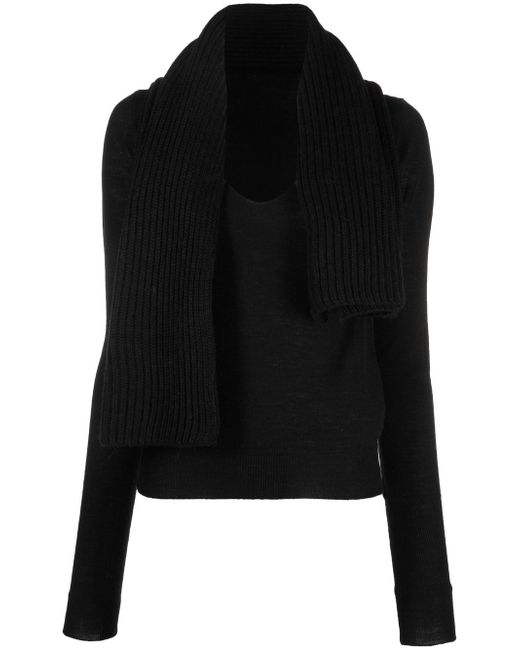 Mm6 Maison Margiela scarf-collar detail jumper