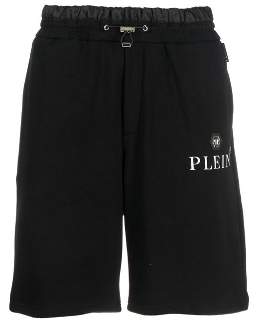 Philipp Plein logo-patch drawstring track shorts