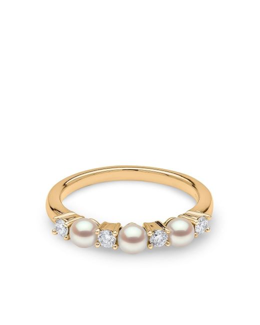 Yoko London 18kt yellow Eclipse Akoya pearl and diamond ring