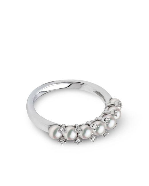 Yoko London 18kt white gold Eclipse Akoya pearl and diamond ring