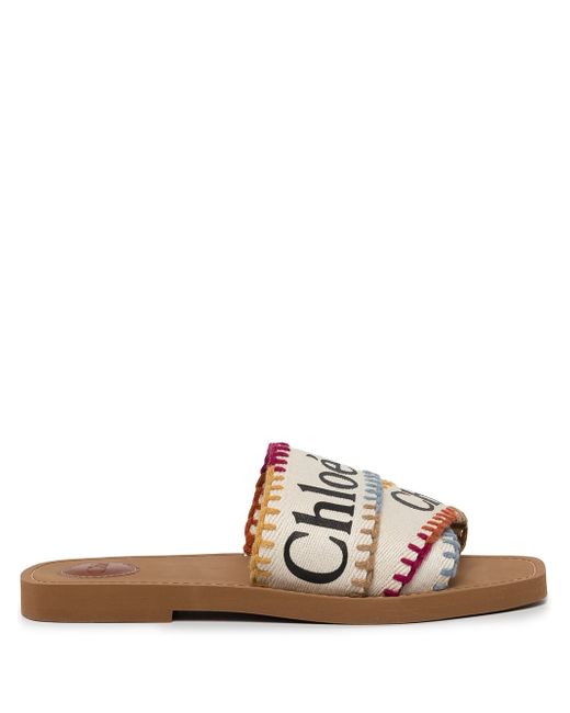 Chloé Woody logo strap sandals
