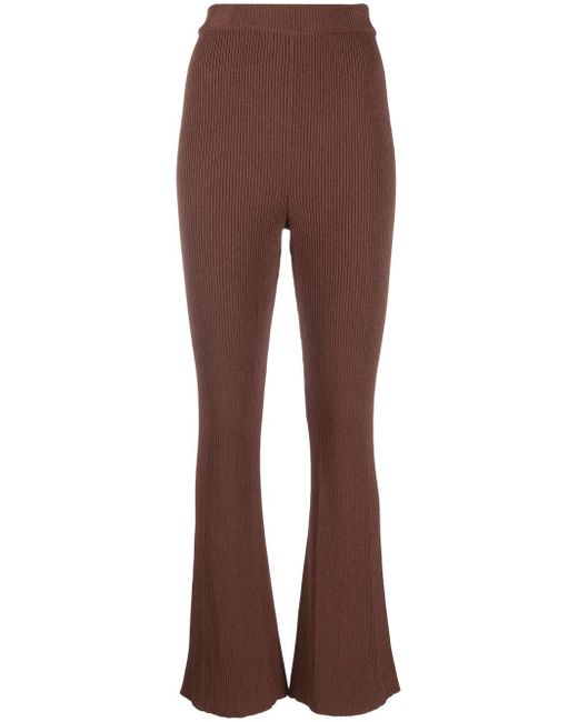 Aeron ribbed-knit flared trousers