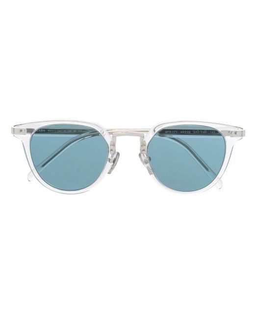 Prada round-frame blue-tinted sunglasses