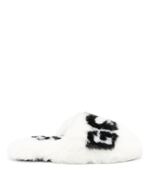 Gcds logo-print faux-fur slippers