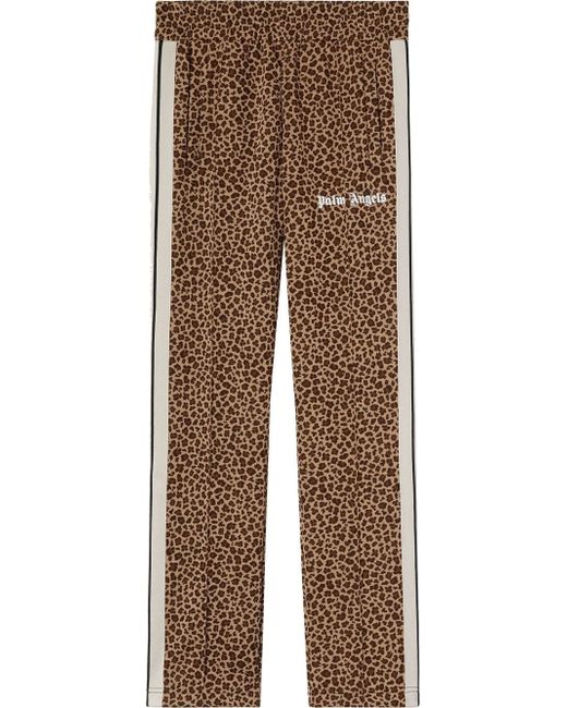 Palm Angels leopard print jacquard track pants