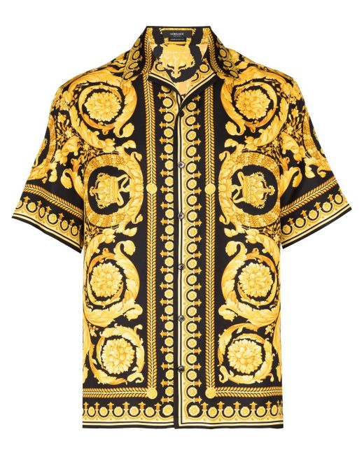 Versace Barocco print silk shirt