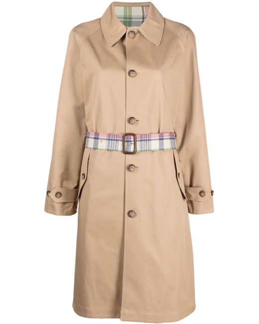 Polo Ralph Lauren check-belt cotton trench coat