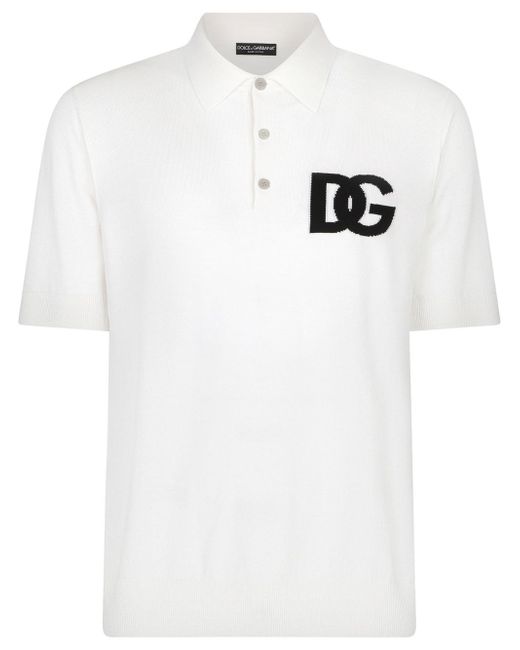 Dolce & Gabbana DG intarsia-logo polo top