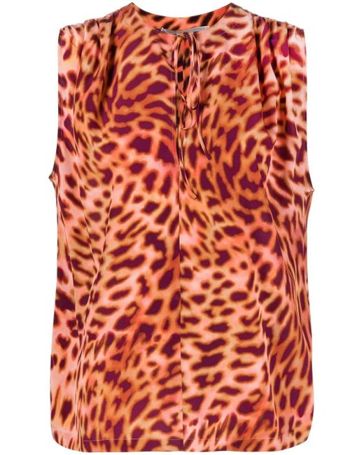 Stella McCartney animal-print sleeveless blouse