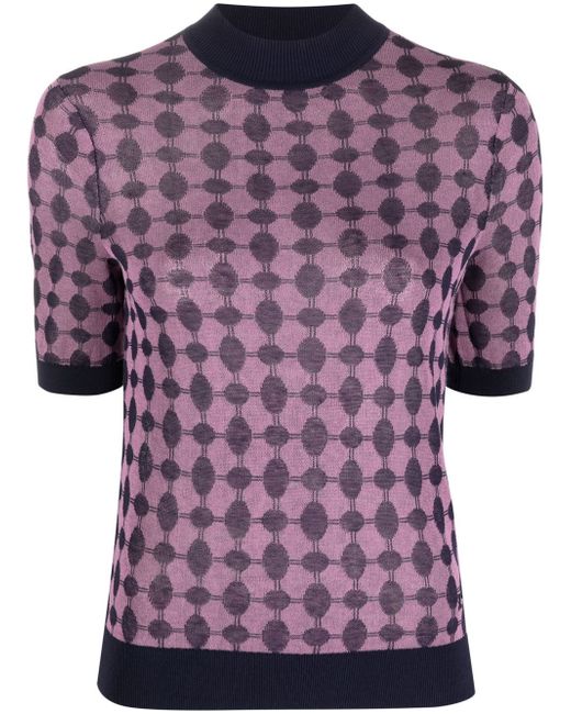 Tory Burch geometric-print short-sleeve jumper
