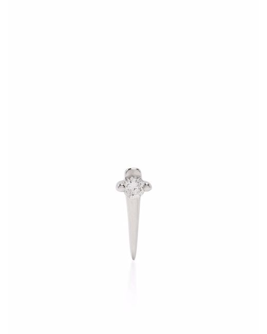 Djula 18kt white Spike diamond gold earring