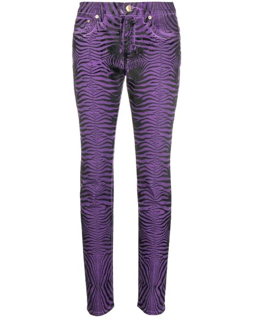 Roberto Cavalli tiger-stripes skinny trousers