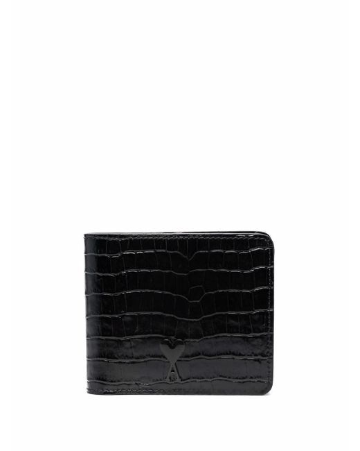 AMI Alexandre Mattiussi crocodile-embossed leather wallet