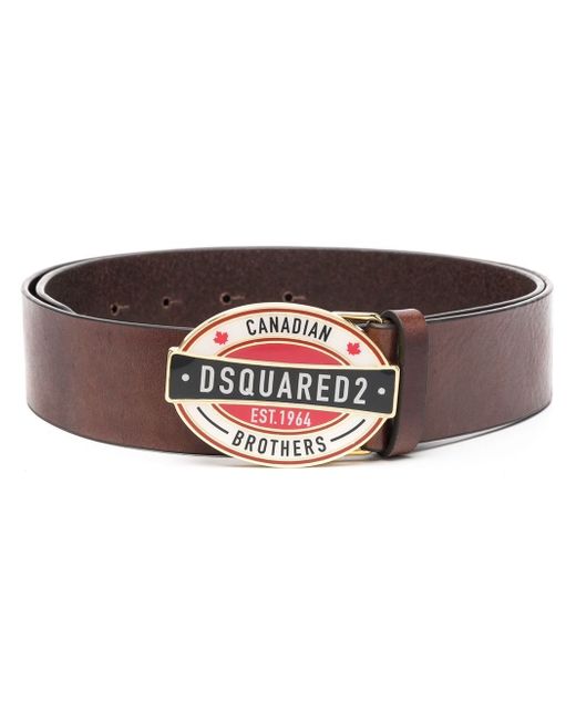 Dsquared2 logo-buckle leather belt
