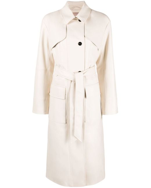 12 Storeez belted faux-leather trench coat